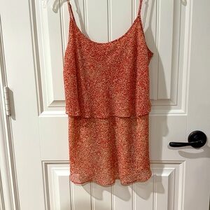 CAbi Red/Orange Tiered Sleeveless Camisole